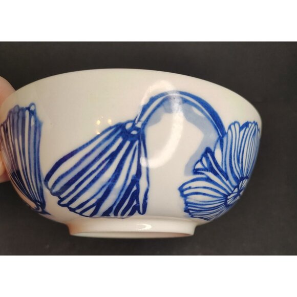 Ruan Hoffmann Love Bowl, Blue White Ceramic Porcelain, Flower, Cereal Soup Boho - Picture 3 of 5